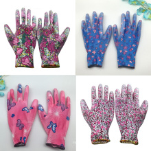 High Quality 10G Polyester/ Nylon Liner Nitrile Half Coated Gardening Hand Protection Work Glove